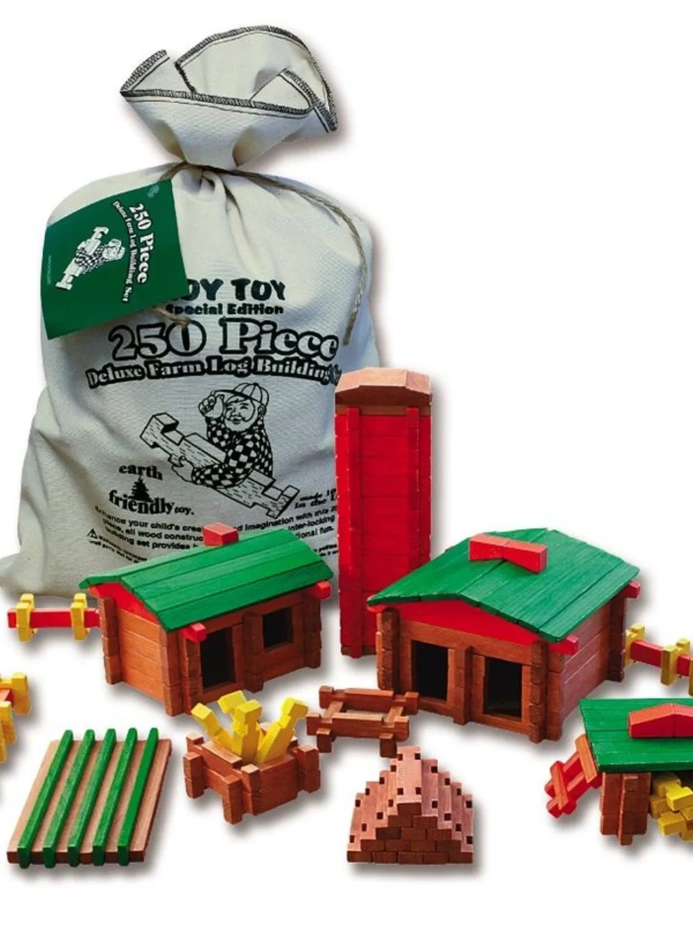 Roy Toy Deluxe Farm Building Set, 250 pcs